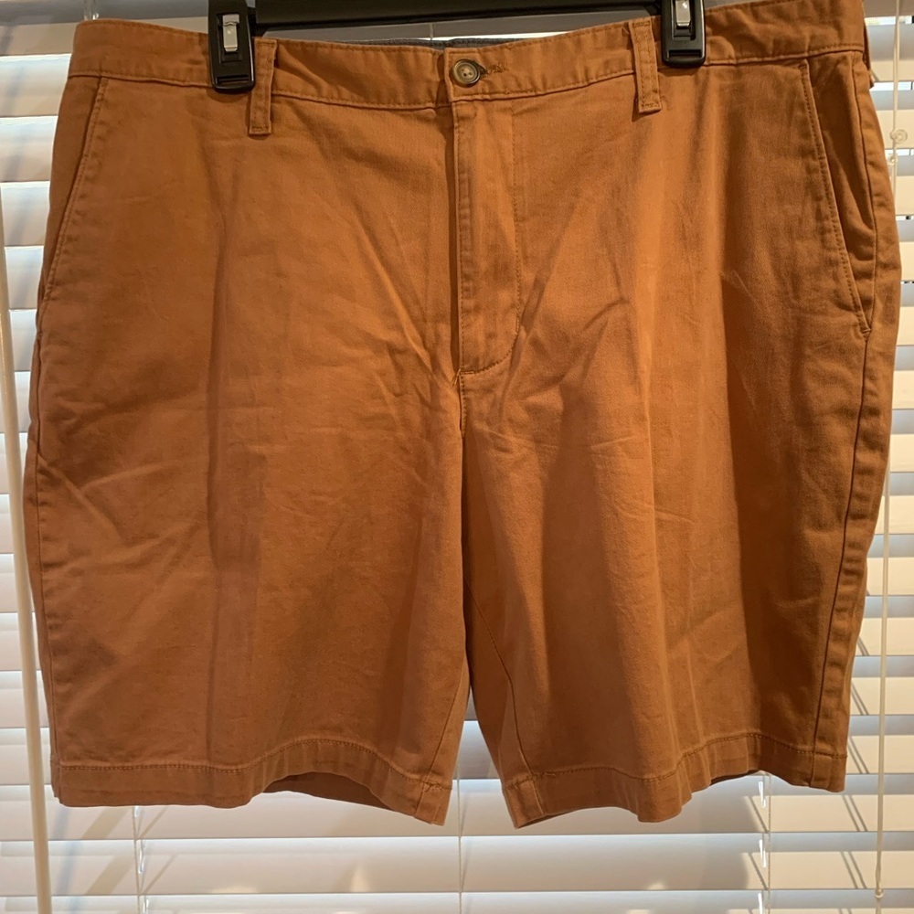 George Rust Flat Front Cotton Blend Shorts Size 38